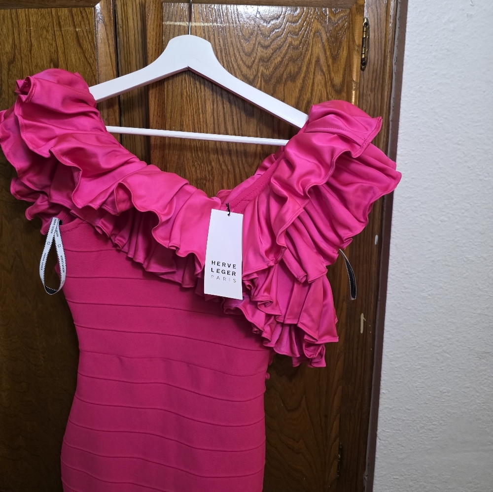 NWT Hervé Léger ruffled bandage mini dress Size XS - Picture 11 of 16